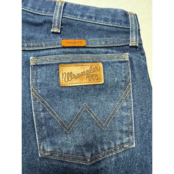 Wrangler FR 13 Original Men's Straight Leg Blue Denim Jeans - Size 36x29.5 - Picture 4 of 8